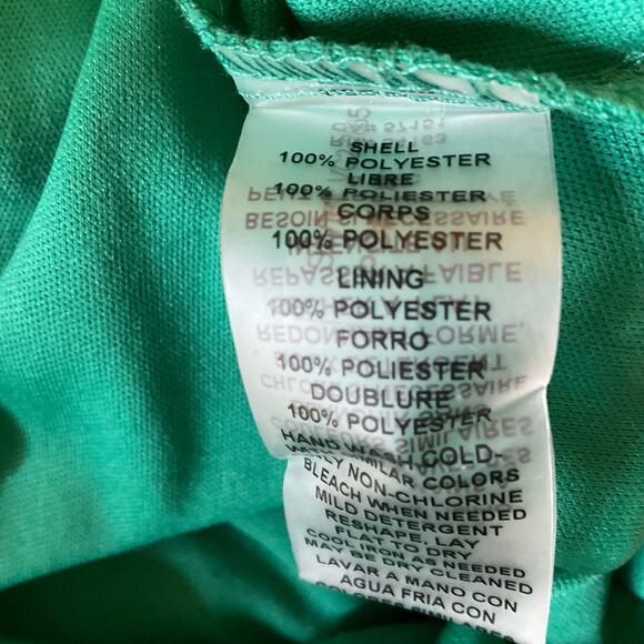 Vince Camuto Chiffon Sleeveless Cut Out Back Shift Dress Colorful Green Size 14 - Picture 9 of 10